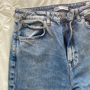 Zara High-Rise Slim Flare Split Jeans